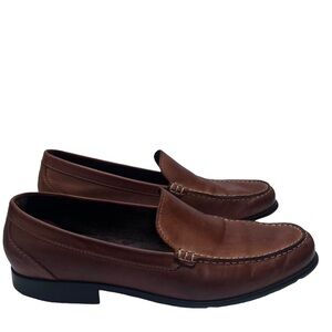 Rockport M76442 Tan Leather Slip On Comfort Loafers Shoes Mens SZ 12